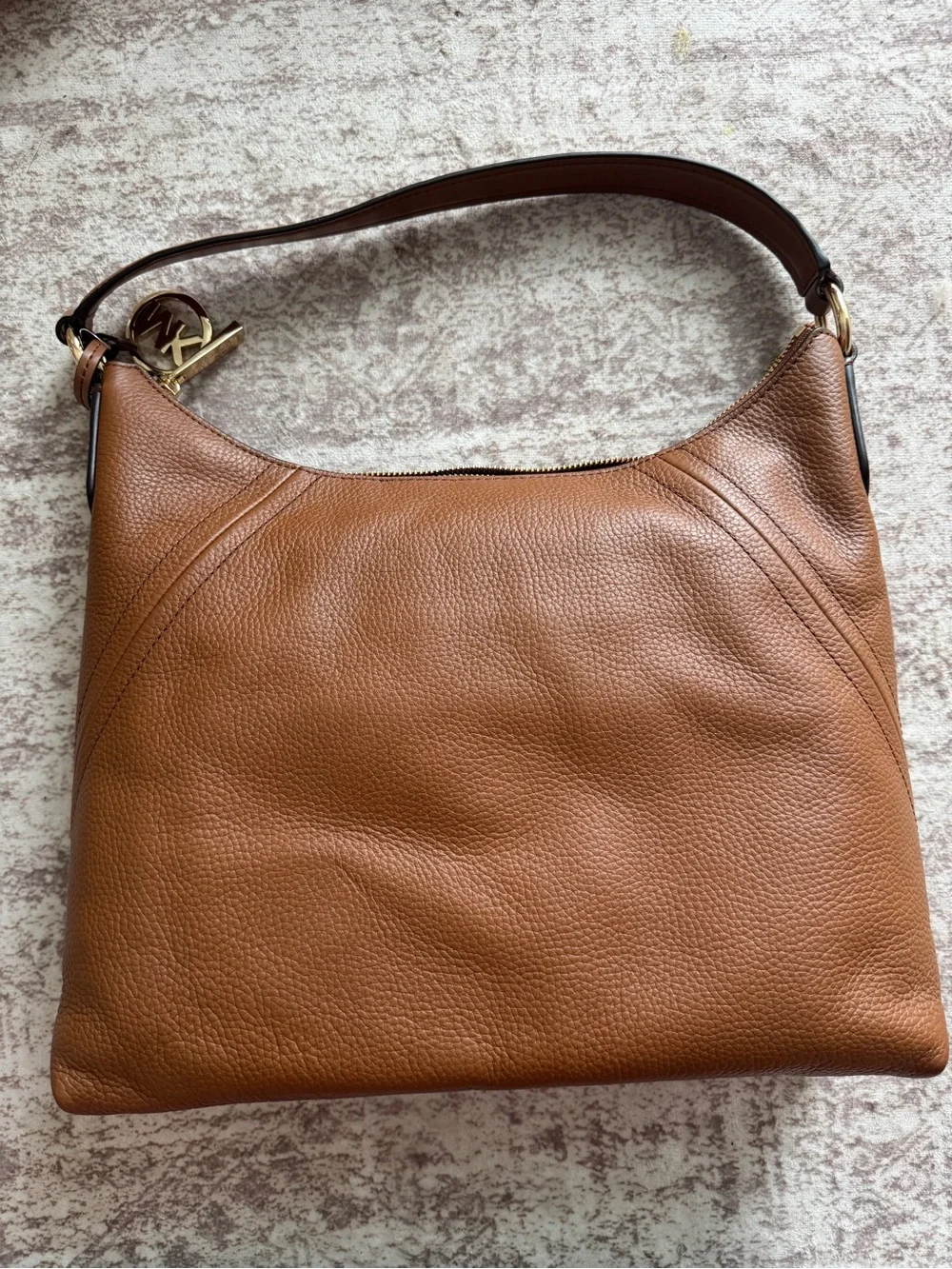 Michael Kors Chocolate Brown Pebbled Leather Shoulder Bag